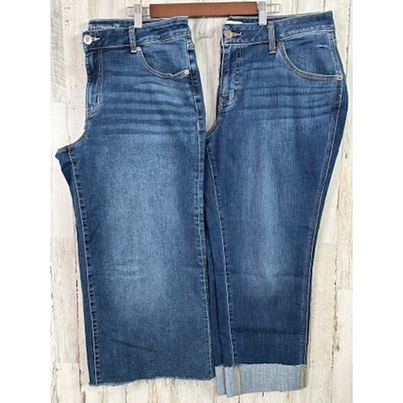 M Jeans Maurices 2/Set Jeans Wide Leg Cuffed High Rise 14W Stretchy Comfort - Picture 2 of 14